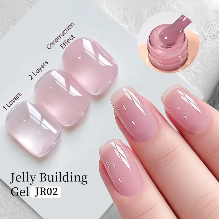 UR SUGAR 15ml Gel Base Caoutchouc 4-en-1 pour Construction, Renforcement et Nail Art Naturel, Vernis