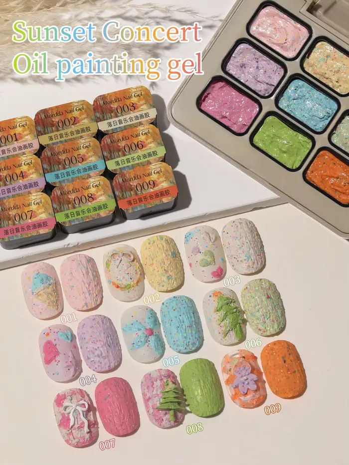 Ensemble de vernis à ongles Gel de peinture à l'huile de Concert de coucher de soleil de 9 couleurs