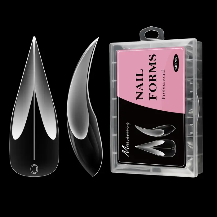 Nouvelles formes d'ongles à griffe d'aigle 140 pièces pointes d'extension en cristal pour ongles en Gel rapides Kit