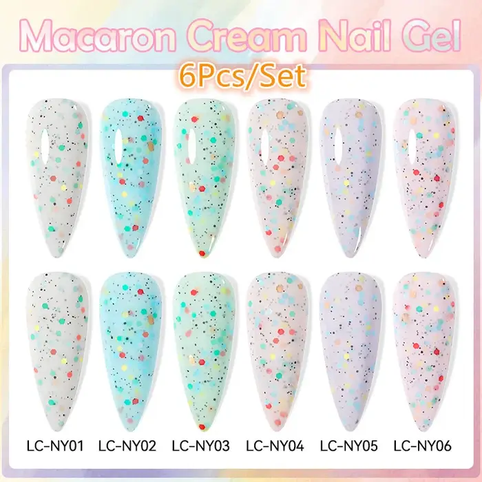 LILYCUTE 6 pièces/ensemble 7ml Macaron crème Gel vernis à ongles pour printemps été