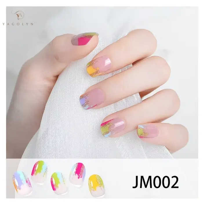 20 Tips Autocollants d'ongles semi-durcis pour manucure française