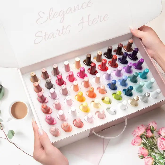 VENALISA Kit de vernis à ongles Gel Hema gratuit nu rose paillettes magnifique couleur manucure