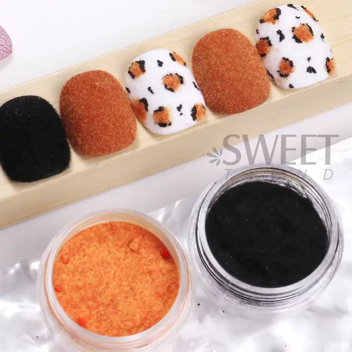 Poudre à ongles en peluche velours pour la saint-valentin