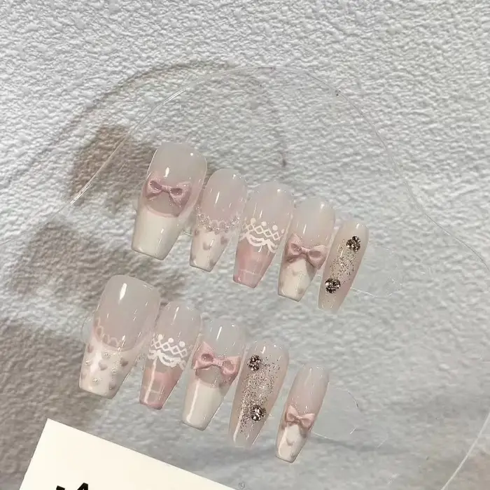 Nouvelle Collection Printemps-Été : Faux Ongles Adorables et Sexy Faits Main avec Poudre