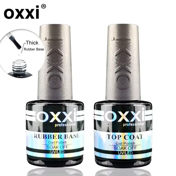 OXXI Base en caoutchouc semi-permanente pour vernis gel 8 ml Base épaisse et couche de finition pour