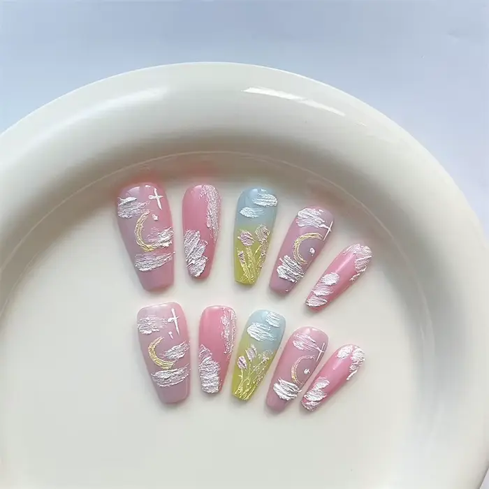 Faux Ongles Adhésifs et Réutilisables pour Femme