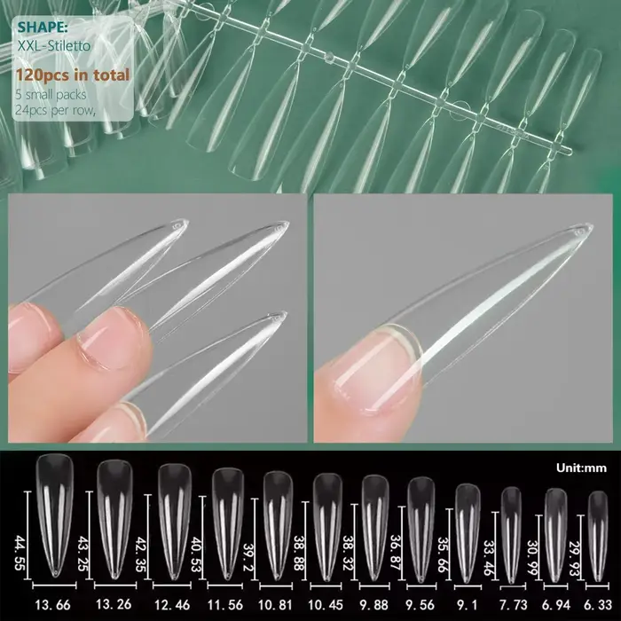 Nailpop XXL cercueil ongles conseils couverture complète Extra Long acrylique système d'extension cl