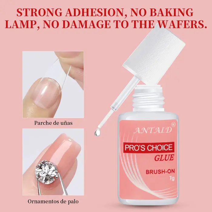 Colle à ongles 7g à appliquer au pinceau, adhésif puissant pour faux ongles, séchage rapide, sans UV