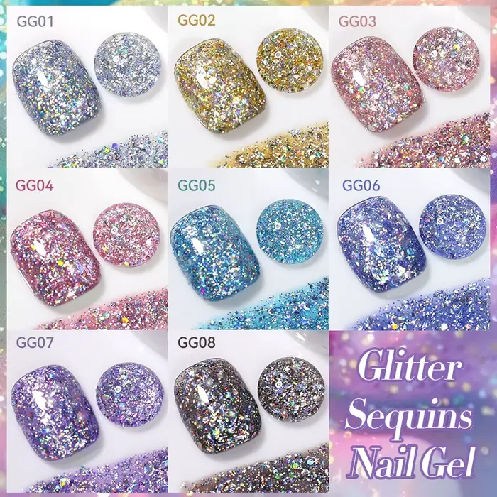 LILYCUTE 7ml paillettes Gel vernis à ongles brillant minéral