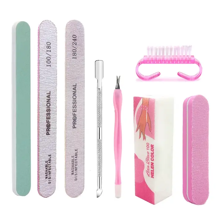 Kit d'outils de manucure et pédicure professionnel 8 pièces/ensemble : lime à ongles
