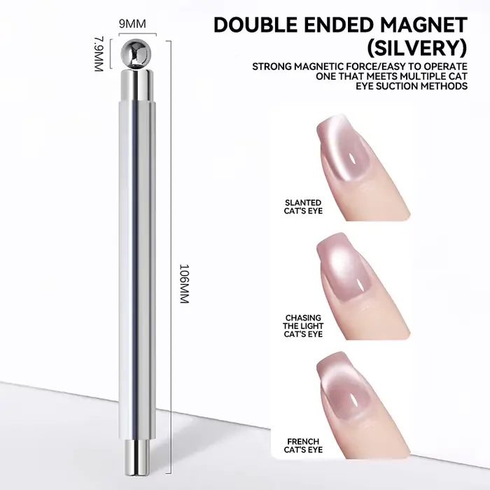 Bâton magnétique pour Nail Art, boule magnétique œil de chat, poignée en aluminium, outils magnétiqu