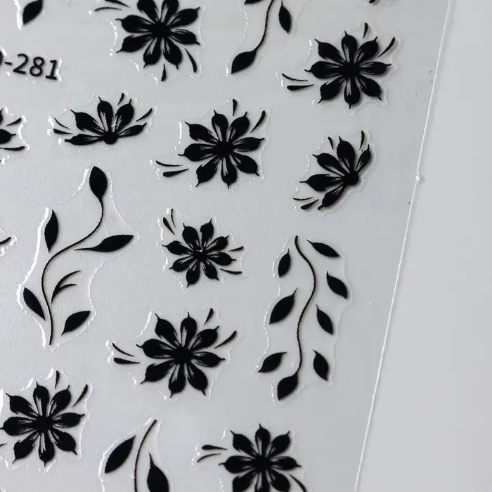 Autocollants pour ongles floraux – Décalcomanies 3D auto-adhésives à motif de fleurs et de feuilles pour Nail Art