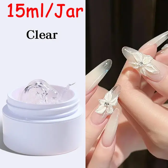 Gel d'extension de main antiadhésif transparent/blanc