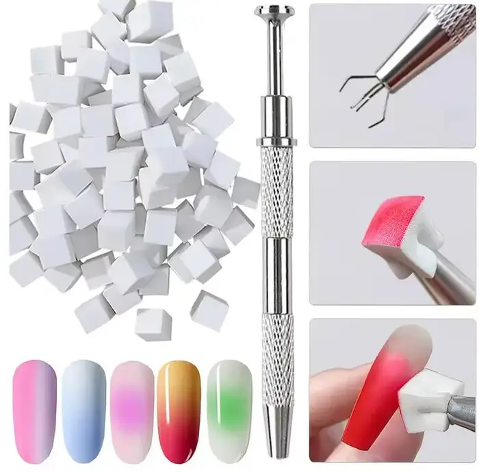 1 pot noir Pat peinture Gel vernis à ongles avec coussin d'air dégradé mat Texture ongles tapotement