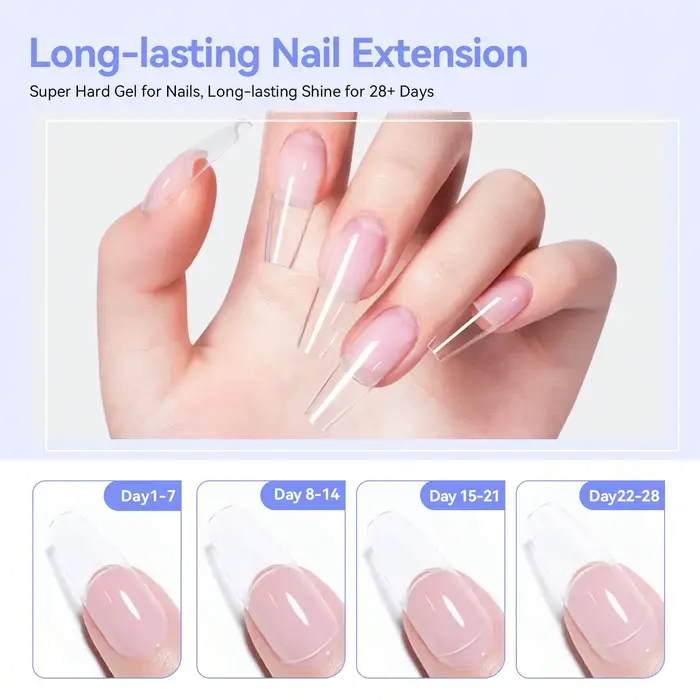 Gel dur transparent 15g pour extension d'ongles