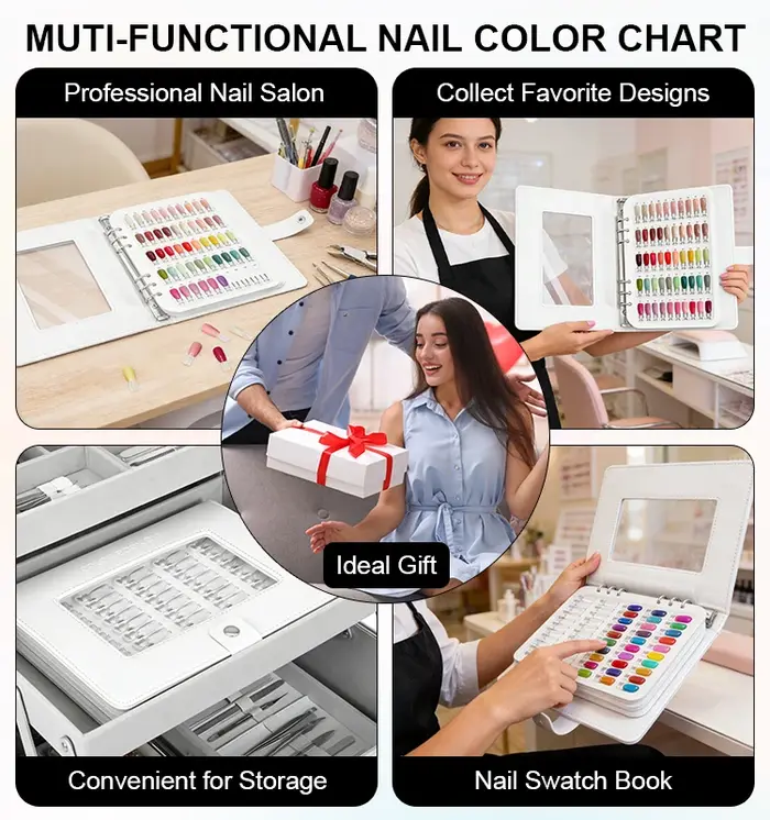 Le catalogue de couleurs de vernis à ongles peut être inséré et retiré. Tableau de présentation des couleurs pour la démonstration des couleurs des ongles dans les salons de manucure et les boutiques