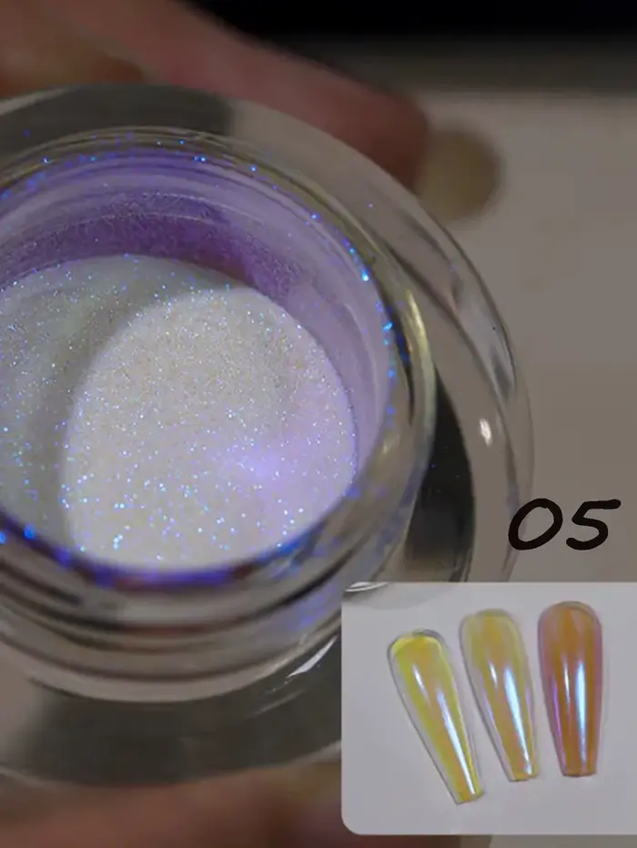 1 pièce de poudre à ongles Aurora au clair de lune avec effet miroir, poussière de fée, outils d'art