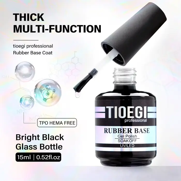 TIOEGI TPO HEMA – Gel de Base en caoutchouc gratuit, 15ml, sans essuyage, Super brillant, longue dur