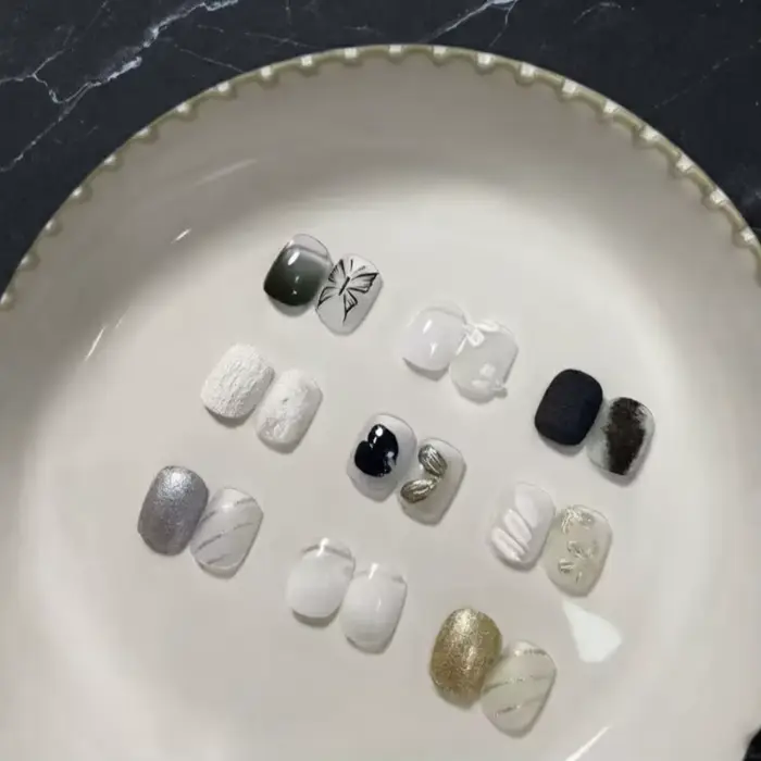 Vernis à ongles solide 9 couleurs, gel de peinture noir et blanc, vernis à ongles solide populaire à haute saturation, utilisé pour le nail art