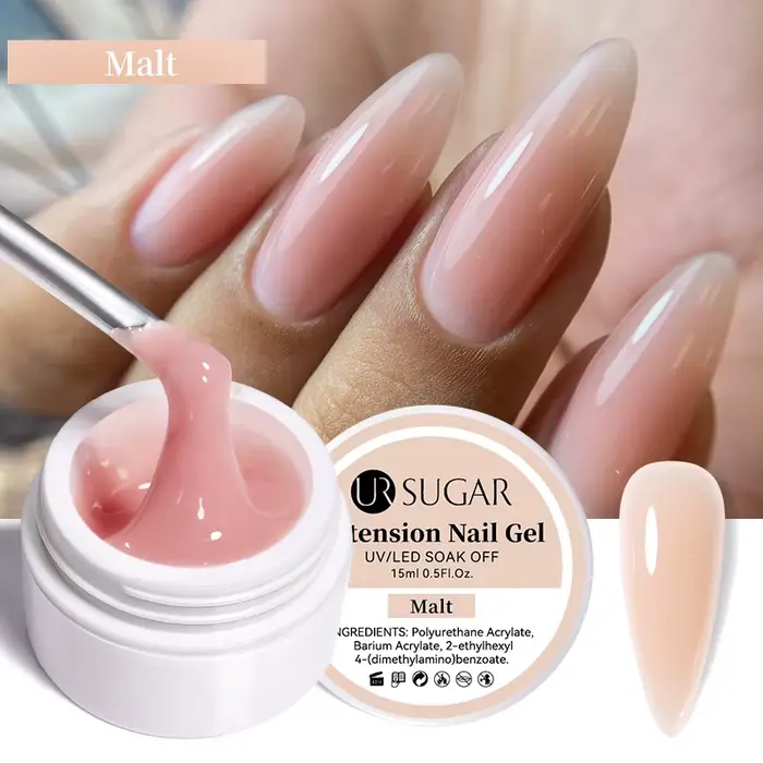 UR SUGAR 15ml gelée Extension vernis à ongles Gel de Construction UV rose blanc clair tremper Nail Art Gel