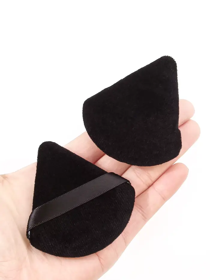 2 pièces/100 pièces Triangle bouffée de poudre pour poudre libre liquide cosmétique doux en peluche
