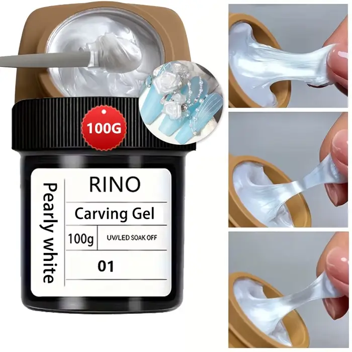 Gel de construction pour ongles 100g - Blanc laiteux, ne colle pas aux mains, gel de modelage 3D pou