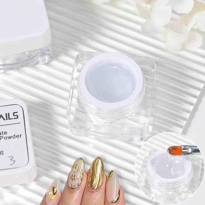 8 ml/pot semi-solide Chrome miroir poudre Gel longue durée fonction de photothérapie Gel pour ongles