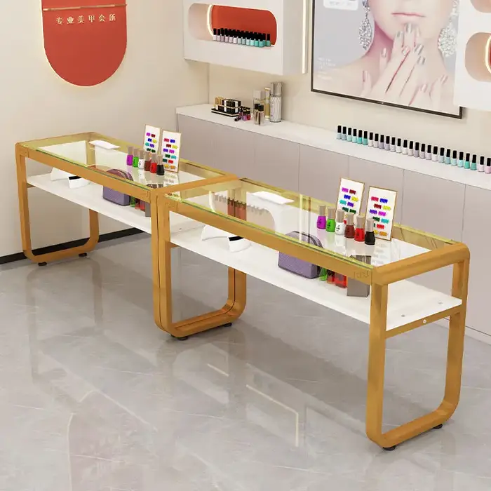 Chaises support Table à ongles luxe européen noir Design esthétique Table à ongles organisateur de rangement Mesa Para meubles de manucure