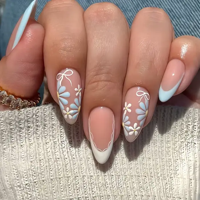 24 faux ongles frais en forme d'amande avec colle