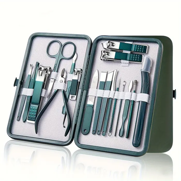 Kit professionnel de soins des ongles de 7 à 18 pièces, ensemble de manucure et pédicure en acier in