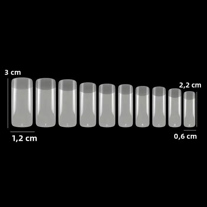 Lot de 500 faux ongles naturels à couverture complète avec demi-embouts français pour manucure Nail Art