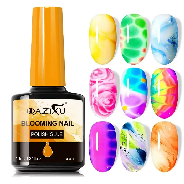 QAZIXU Gel Blooming Transparent Effet Aquarelle UV LED Soak Off pour Ongles