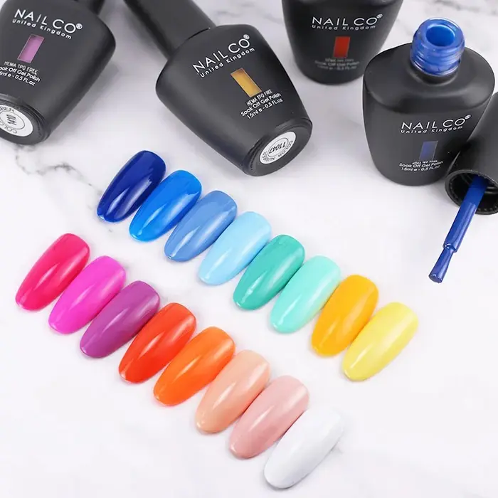 NAILCO Top Coat Sans Résidu, Base Coat, Primer, Laque Semi-Permanente, Vernis à Ongles, Nail Art, Esmalte, Couleurs UV, Gel UV pour Ongles, Soak Off