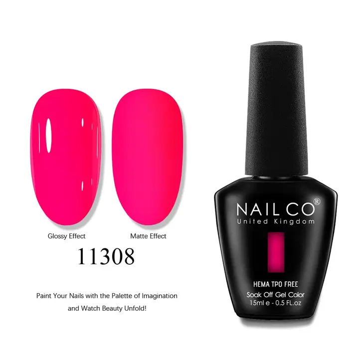 NAILCO 15ml Vernis Gel UV Hybride pour Ongles, Manucure d'Été, Top Coat et Base Coat, Sans HEMA ni T