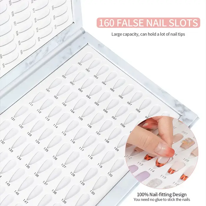 160 pièces couleurs faux ongles conseils livre d'affichage vernis