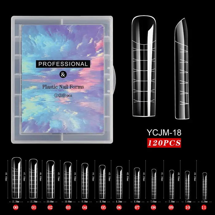120 pièces/ensemble clair double formes faux ongles couverture complète construction rapide Gel moule conseils