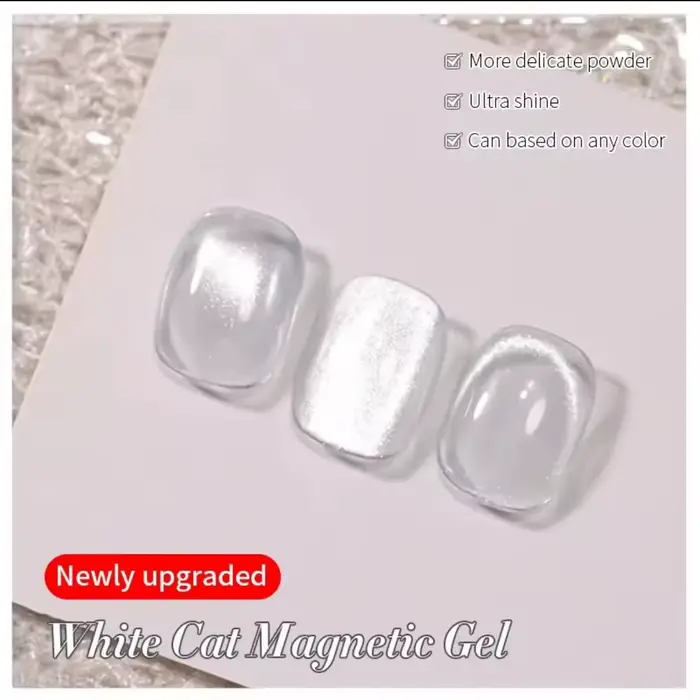 MIANEL 10ML Vernis à ongles gel blanc transparent effet œil de chat