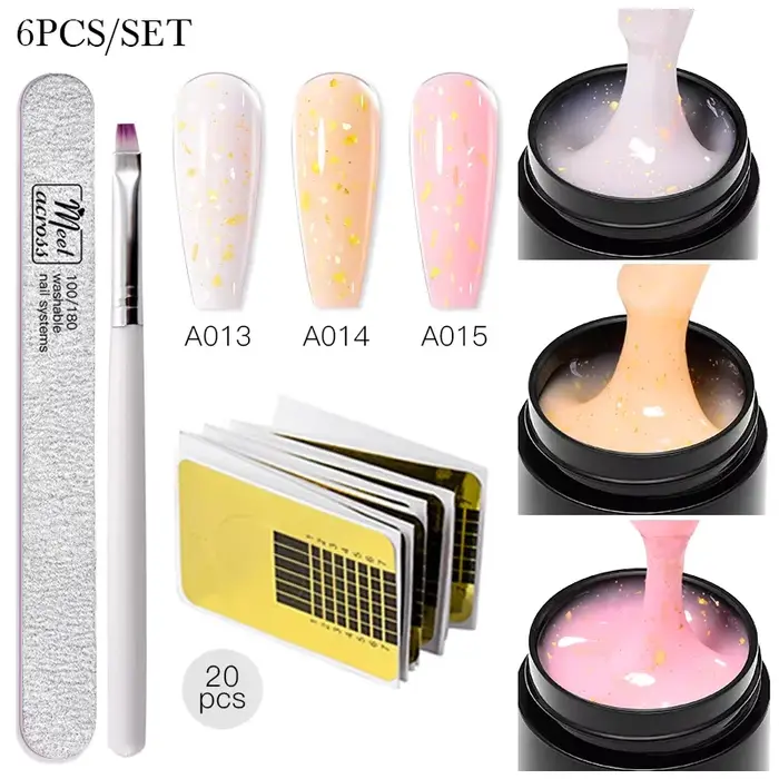 6pc bébé Boomer Extension ongles Gel vernis ensemble UV LED Semi Permanent constructeur Nail Art Gel