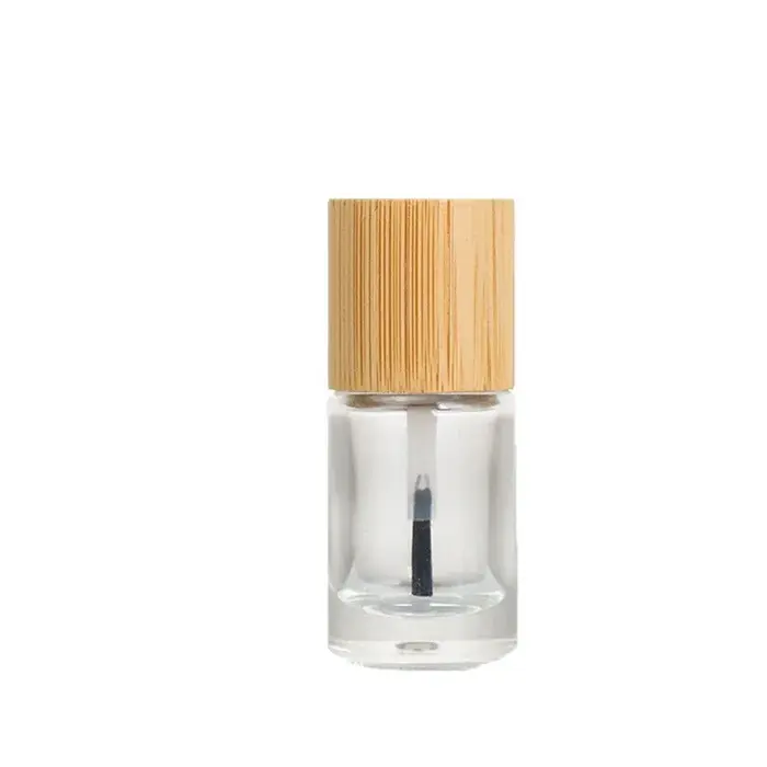 10/30 pièces, flacons de vernis à ongles cosmétiques de 5 ml, 8 ml, 10 ml, 15 ml, emballage de flacons ronds, flacons en verre vides pour gel à ongles avec pinceau, bouchon en bambou