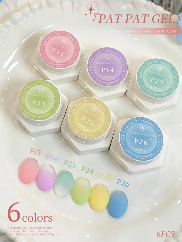 Vernis à ongles semi-solide gel 6 couleurs Macaron, brossable, hautement saturé, idéal pour salon et