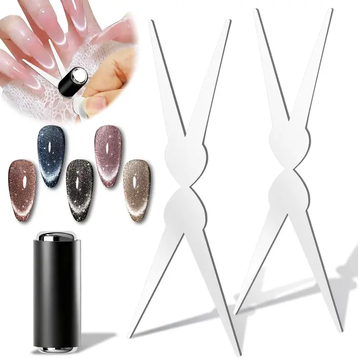 Ensemble d'aimants pour Nail Art français à Double tête, tige magnétique œil de chat fort, effet fra
