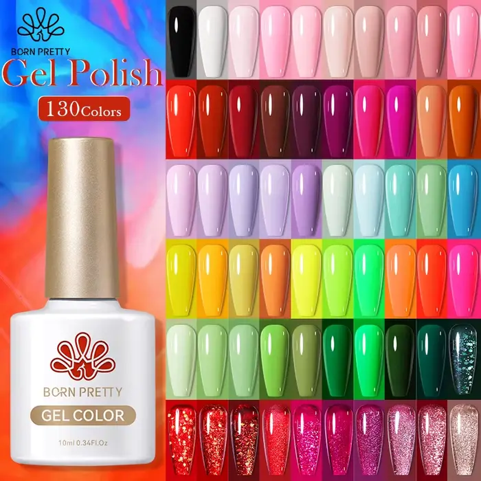 BORN PRETTY 10ml Gel vernis à ongles Gel 130 couleurs Semi Permanent solide vernis à ongles tremper 