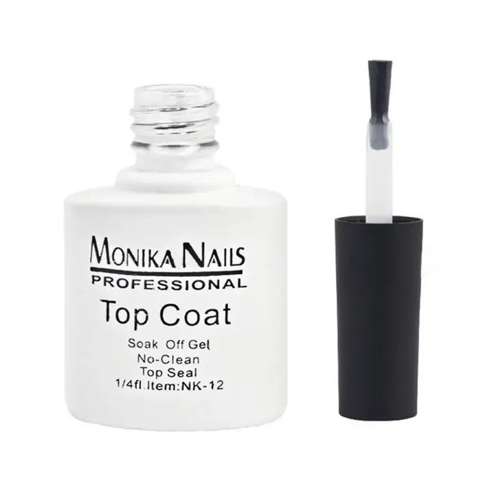 Top Coat Sans Résidu 15ml – Vernis Gel UV Soak Off Brillant Longue Durée Transparent pour Manucure et Nail Art