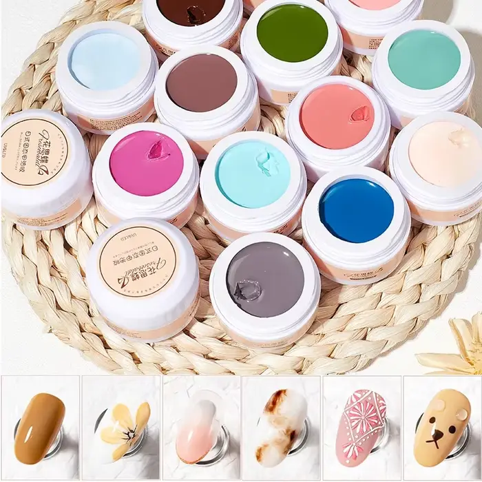 Nu Rose Bleu Vernis à ongles en gel crème solide Gel de peinture crémeux sans boue à couverture complète Soak Off LED