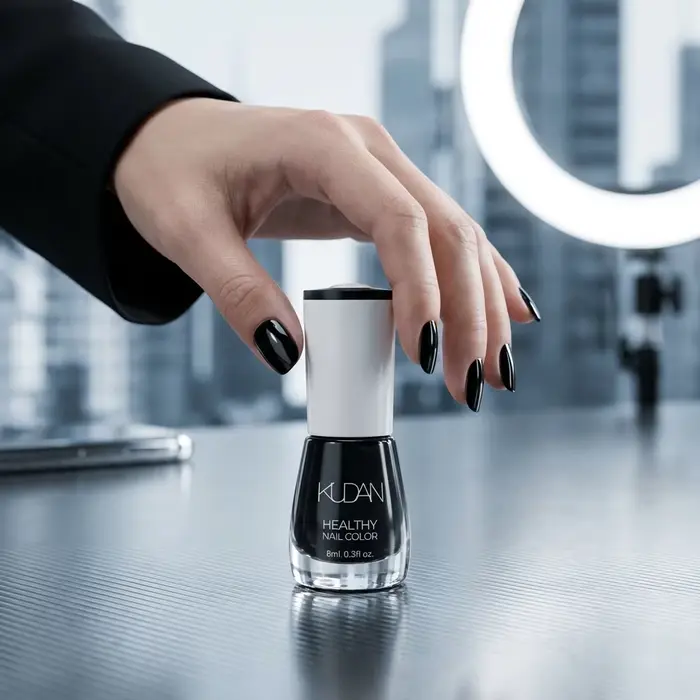 Vernis à ongles noir KUDAN - Vernis sain et longue durée, 8 ml