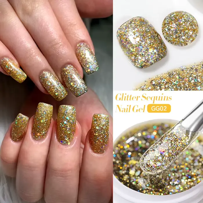 LILYCUTE rose argent paillettes Gel vernis à ongles brillant