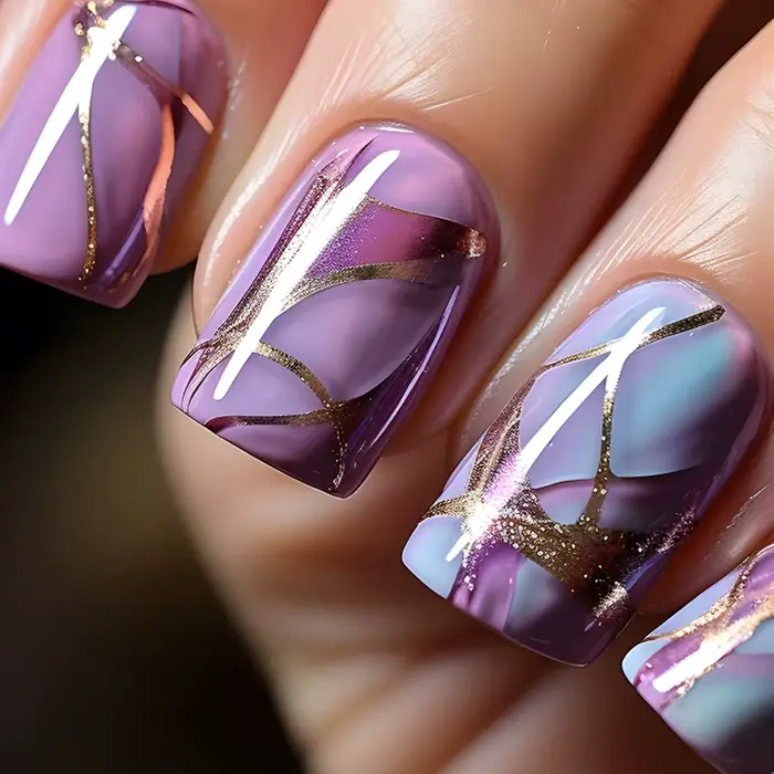 24 pièces mode faux ongles presse sur tête carrée courte faux ongles Art noir étoilé ciel conception