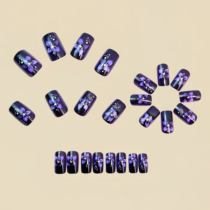 Faux ongles carrés moyens pour femmes et filles