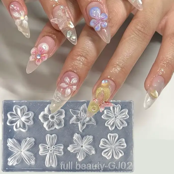 Moule à ongles en silicone pour pétales de fleurs de printemps