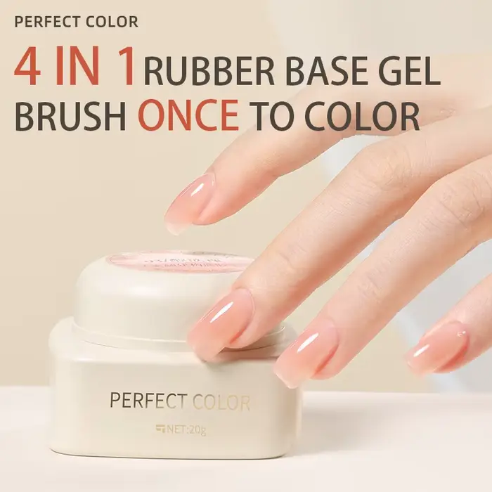 Vernis à ongles 4 en 1, couleur parfaite, 20g, 12 couleurs, Base en caoutchouc, Extension pour brico